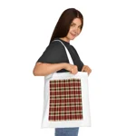 Christmas Red And Green Plaid Tartan Pattern Cotton Shopping Tote Bag