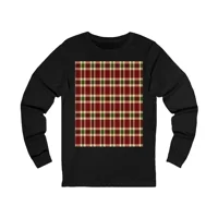 Christmas Red And Green Plaid Tartan Pattern Long Sleeve T..