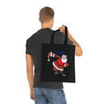 Christmas Santa Claus Bowing Ta Da Cotton Shopping Tote Bag
