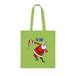 Christmas Santa Claus Bowing Ta Da Cotton Shopping Tote Bag
