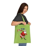 Christmas Santa Claus Bowing Ta Da Cotton Shopping Tote Bag