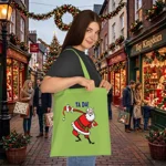 Christmas Santa Claus Bowing Ta Da Cotton Shopping Tote Bag