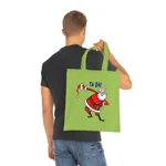 Christmas Santa Claus Bowing Ta Da Cotton Shopping Tote Bag