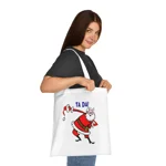 Christmas Santa Claus Bowing Ta Da Cotton Shopping Tote Bag