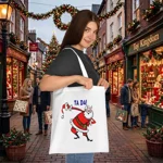 Christmas Santa Claus Bowing Ta Da Cotton Shopping Tote Bag