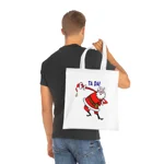 Christmas Santa Claus Bowing Ta Da Cotton Shopping Tote Bag