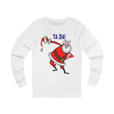 Christmas Santa Claus Bowing Ta Da Long Sleeve T-Shirt