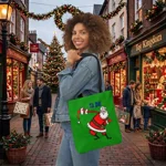 Christmas Santa Claus Bowing Ta Da Shoulder Tote Bag