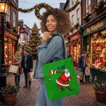Christmas Santa Claus Bowing Ta Da Shoulder Tote Bag
