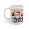 Christmas Santa Claus With Friends Snowman And Penguin Coffee Mug