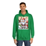 Christmas Santa Claus With Friends Snowman And Penguin Hoodie