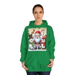 Christmas Santa Claus With Friends Snowman And Penguin Hoodie