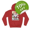 Christmas Santa Claus With Friends Snowman And Penguin Hoodie