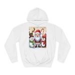Christmas Santa Claus With Friends Snowman And Penguin Hoodie
