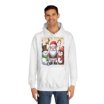 Christmas Santa Claus With Friends Snowman And Penguin Hoodie