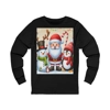 Christmas Santa Claus With Friends Snowman And Penguin Long Sleeve T-Shirt