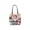 Christmas Santa Claus With Friends Snowman And Penguin Shoulder Tote Bag