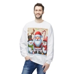 Christmas Santa Claus With Friends Snowman And Penguin Sweatshirt