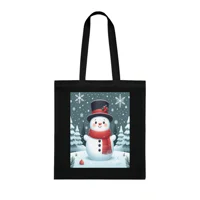 Christmas Snowman Winter Wonderland Cotton Shopping Tote Bag