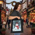 Christmas Snowman Winter Wonderland Cotton Shopping Tote Bag