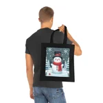 Christmas Snowman Winter Wonderland Cotton Shopping Tote Bag