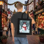 Christmas Snowman Winter Wonderland Cotton Shopping Tote Bag