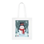 Christmas Snowman Winter Wonderland Cotton Shopping Tote Bag