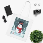 Christmas Snowman Winter Wonderland Cotton Shopping Tote Bag