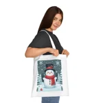 Christmas Snowman Winter Wonderland Cotton Shopping Tote Bag