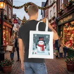 Christmas Snowman Winter Wonderland Cotton Shopping Tote Bag