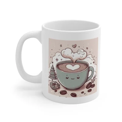 Coffee Love Christmas Cute Cartoon Coffee Mug