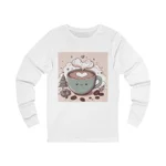 Coffee Love Christmas Cute Cartoon Long Sleeve T-Shirt