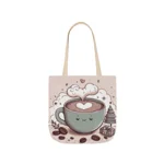 Coffee Love Christmas Cute Cartoon Shoulder Tote Bag