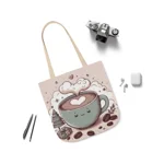 Coffee Love Christmas Cute Cartoon Shoulder Tote Bag