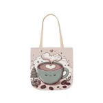 Coffee Love Christmas Cute Cartoon Shoulder Tote Bag