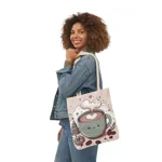 Coffee Love Christmas Cute Cartoon Shoulder Tote Bag