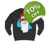Cool Christmas Santa Claus In Sunglasses Sweatshirt
