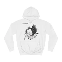 Curious Black and White Cat Surprise Hoodie