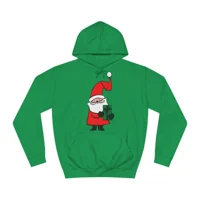 Curly Hat Santa With Gift Hoodie