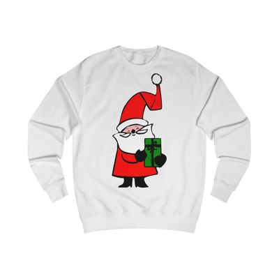 Curly Hat Santa With Gift Sweatshirt