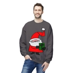 Curly Hat Santa With Gift Sweatshirt Curly Hat Santa With Gift Sweatshirt