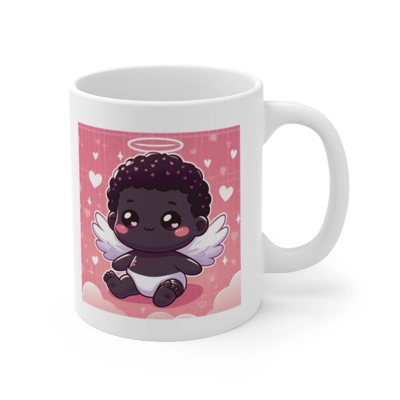 Cute Black Cupid Valentines Day Angel Coffee Mug