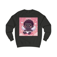 Cute Black Cupid Valentines Day Angel Sweatshirt