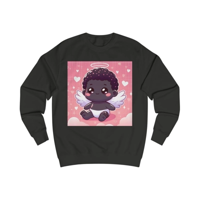 Cute Black Cupid Valentines Day Angel Sweatshirt