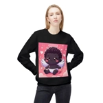 Cute Black Cupid Valentines Day Angel Sweatshirt