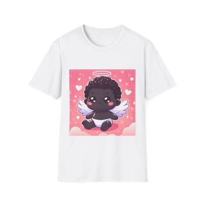 Cute Black Cupid Valentines Day Angel T-Shirt