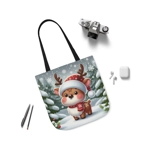 Cute Christmas Santa Reindeer Shoulder Tote Bag