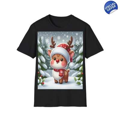 Cute Christmas Santa Reindeer T-Shirt