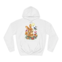 Cute Easter Bunny with Flowers and Eggs Hoodie