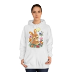 Cute Easter Bunny with Flowers and Eggs Hoodie